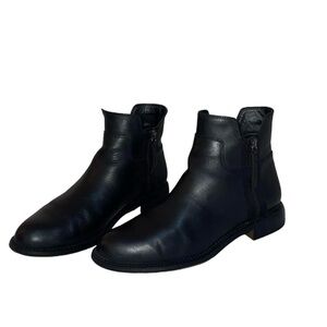Black Franco Sarto Leather Halford Ankle Boots